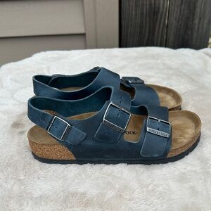 Birkenstock Milano Dark Blue Sandals size 39 US 8-8.5